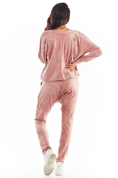 Spodnie Damskie Model A377 Pink Welur - awama Spodnie Damskie Model A377 Pink Welur - awama