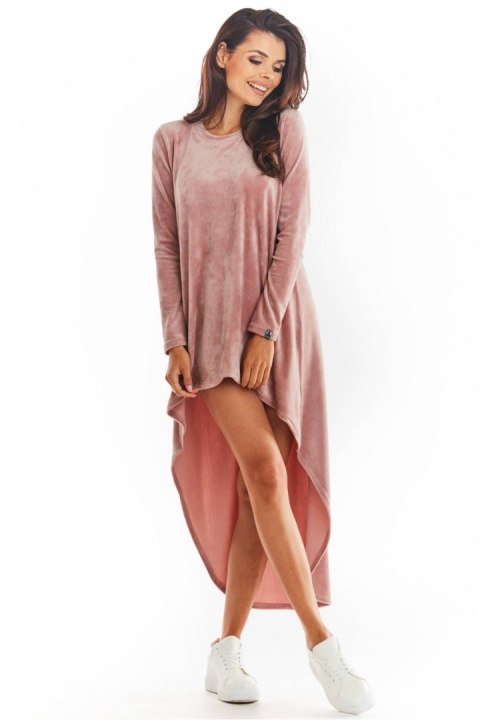 Sukienka Model A379 Pink Welur - awama Sukienka Model A379 Pink Welur - awama