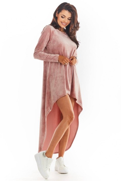 Sukienka Model A379 Pink Welur - awama Sukienka Model A379 Pink Welur - awama