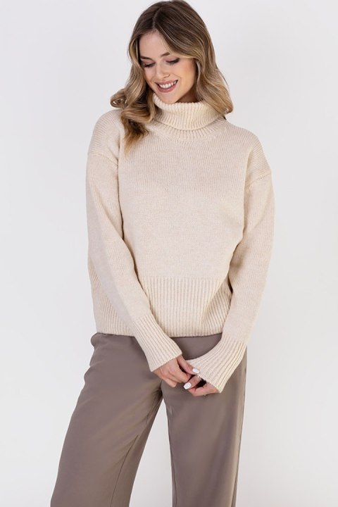 Golf Damski Model SWE291 Beige - MKM Golf Damski Model SWE291 Beige - MKM