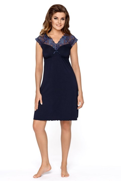 Koszulka nocna Koszula Nocna Model Lilianna Navy - Babella Koszulka nocna Koszula Nocna Model Lilianna Navy - Babella