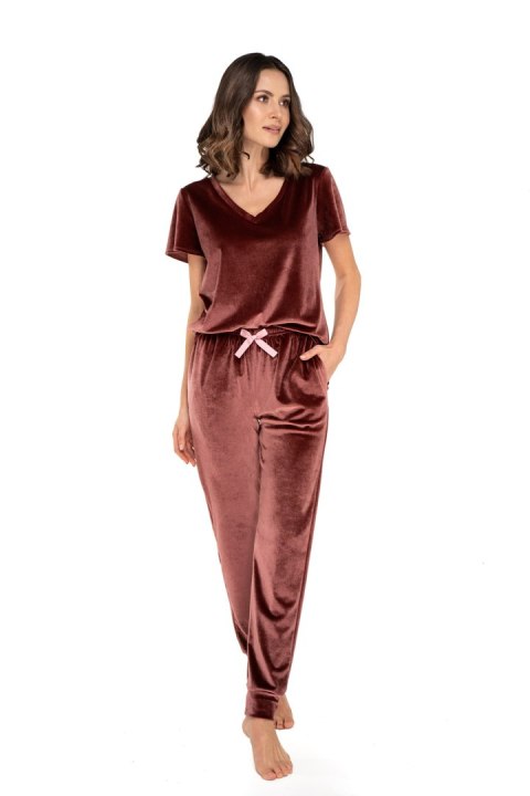 Spodnie Dres Damski Model Audrey Burgund - Babella Spodnie Dres Damski Model Audrey Burgund - Babella