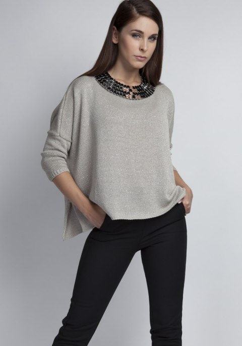Sweter Damski Model Abigail SWE040 Grey - MKM Sweter Damski Model Abigail SWE040 Grey - MKM