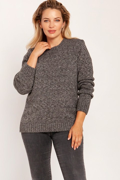 Sweter Damski Model SWE244 Grafit Melange - MKM Sweter Damski Model SWE244 Grafit Melange - MKM