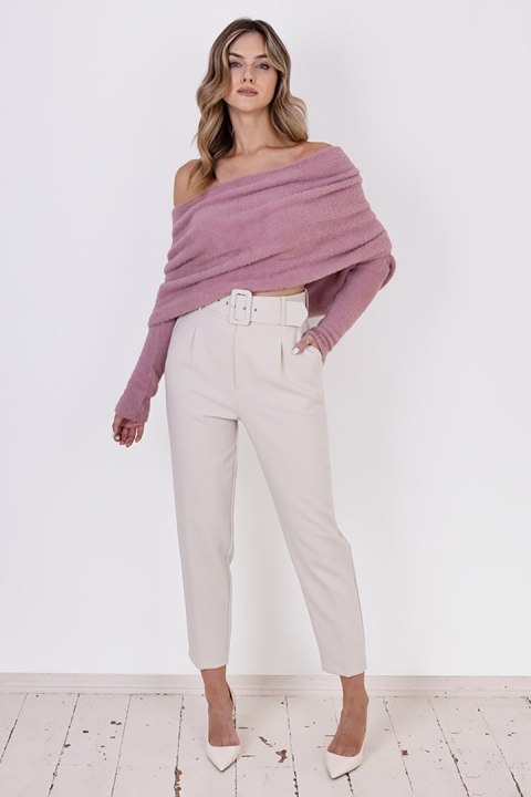 Sweter Damski Model SWE277 Powder Pink - MKM Sweter Damski Model SWE277 Powder Pink - MKM