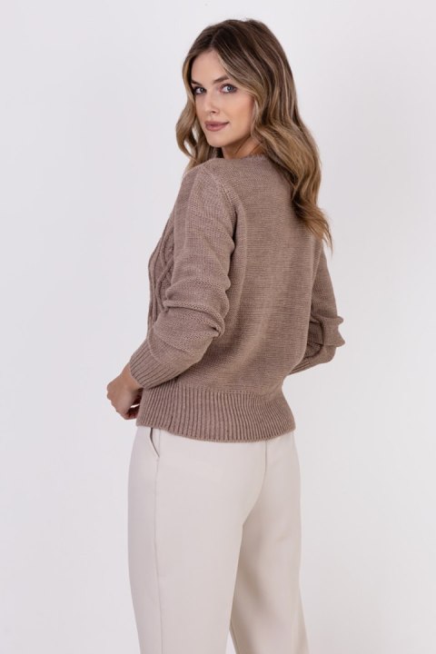 Sweter Damski Model SWE317 Mocca - MKM Sweter Damski Model SWE317 Mocca - MKM