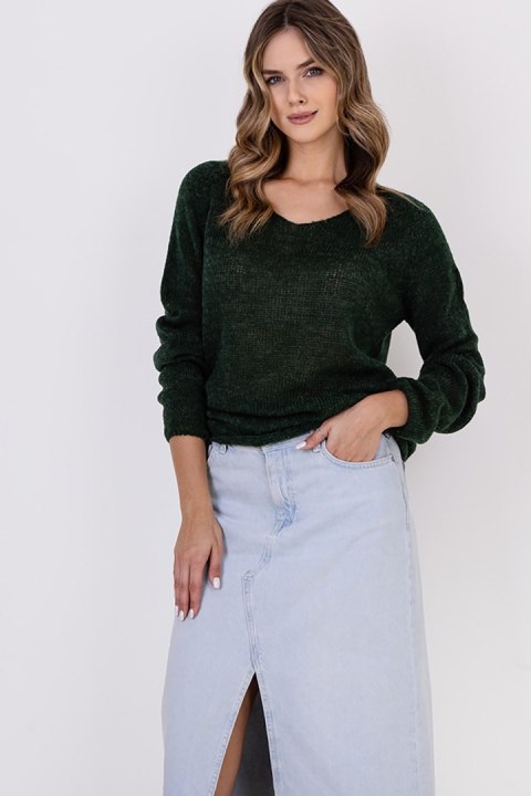 Sweter Damski Model SWE320 Dark Green - MKM Sweter Damski Model SWE320 Dark Green - MKM