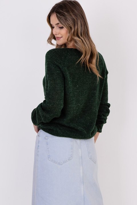 Sweter Damski Model SWE320 Dark Green - MKM Sweter Damski Model SWE320 Dark Green - MKM