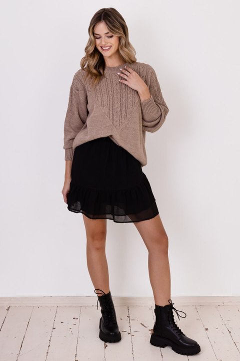 Sweter Damski Model SWE322 Mocca - MKM Sweter Damski Model SWE322 Mocca - MKM