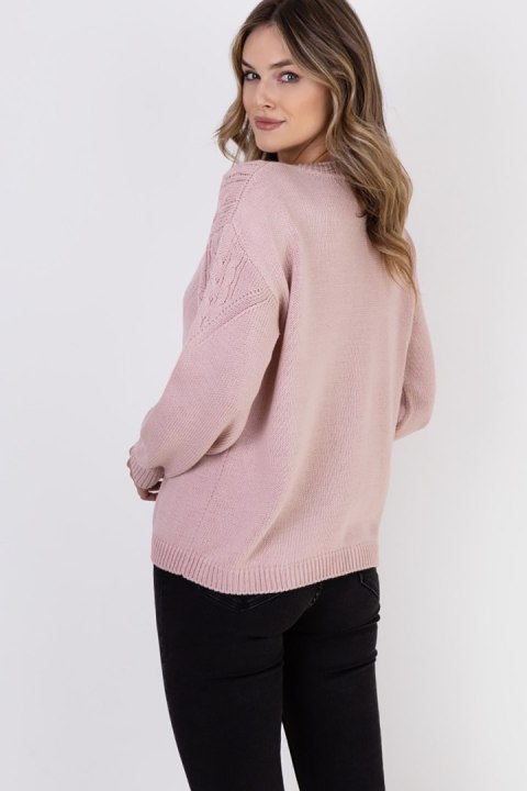 Sweter Damski Model SWE322 Powder Pink - MKM Sweter Damski Model SWE322 Powder Pink - MKM