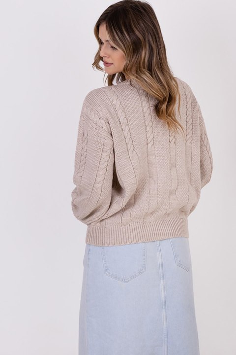 Sweter Damski Model SWE323 Beige - MKM Sweter Damski Model SWE323 Beige - MKM