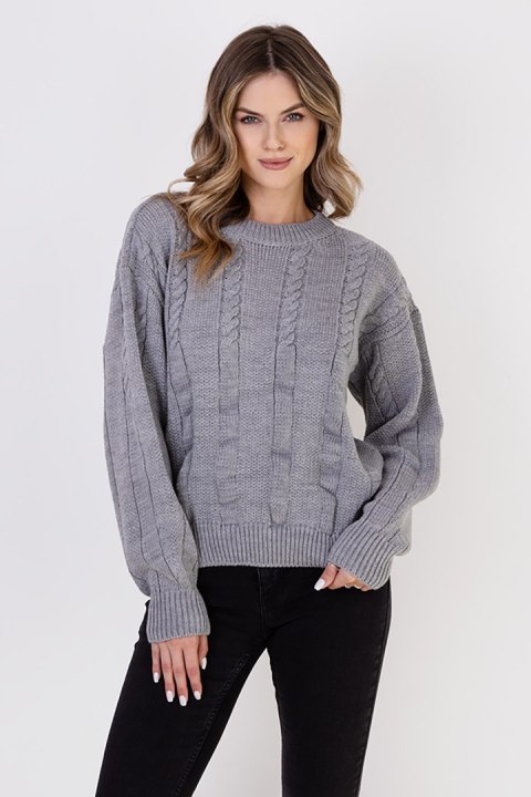 Sweter Damski Model SWE323 Grey - MKM Sweter Damski Model SWE323 Grey - MKM