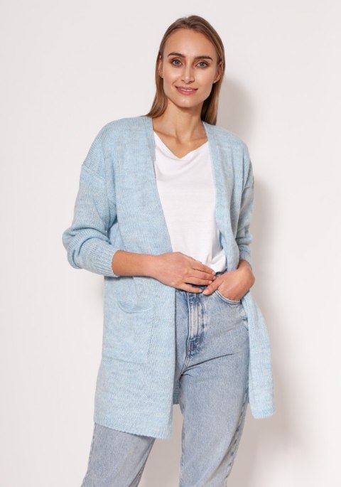 Sweter Kardigan Model PA013 Błękit - MKM Sweter Kardigan Model PA013 Błękit - MKM