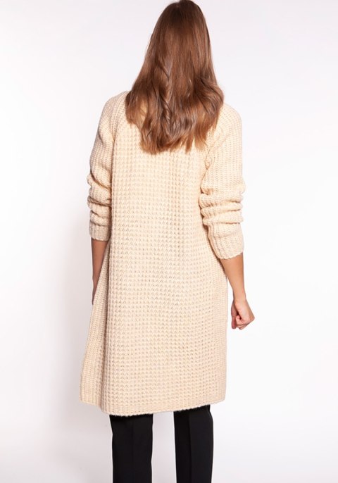 Sweter Kardigan Model PA015 Beige - MKM Sweter Kardigan Model PA015 Beige - MKM