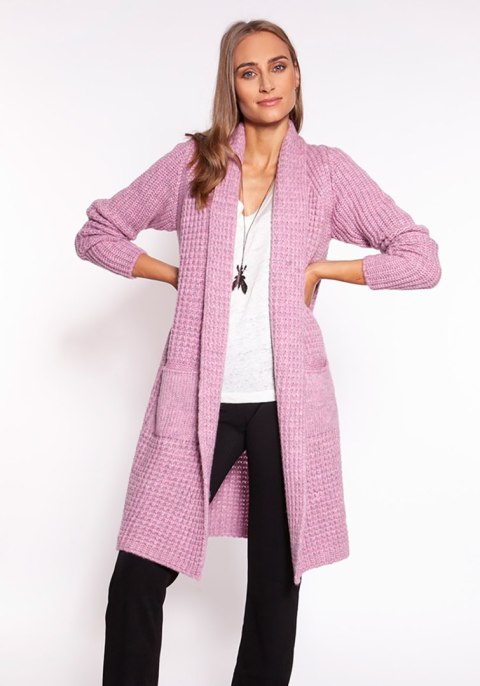 Sweter Kardigan Model PA015 Pink - MKM Sweter Kardigan Model PA015 Pink - MKM