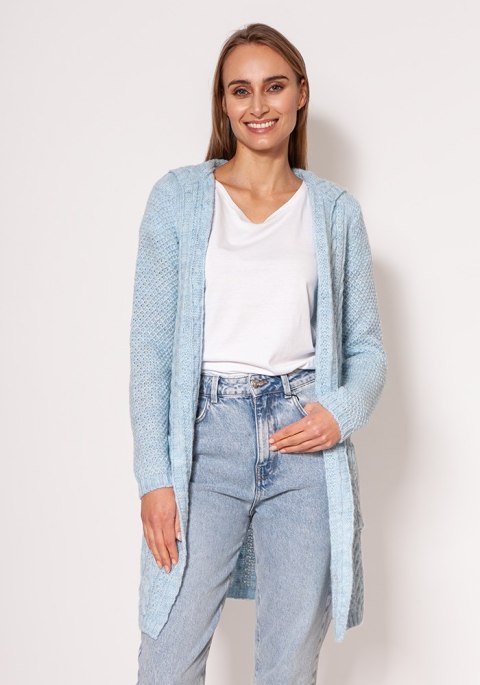 Sweter Kardigan Model PA019 Błękit - MKM Sweter Kardigan Model PA019 Błękit - MKM