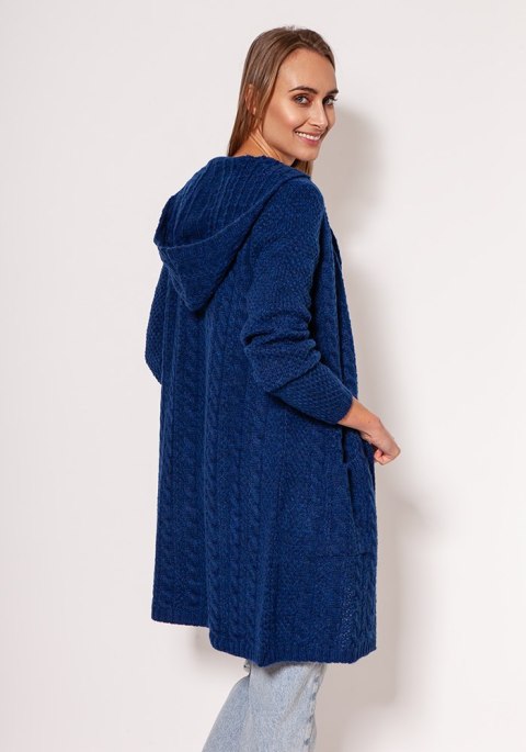 Sweter Kardigan Model PA019 Cobalt - MKM Sweter Kardigan Model PA019 Cobalt - MKM