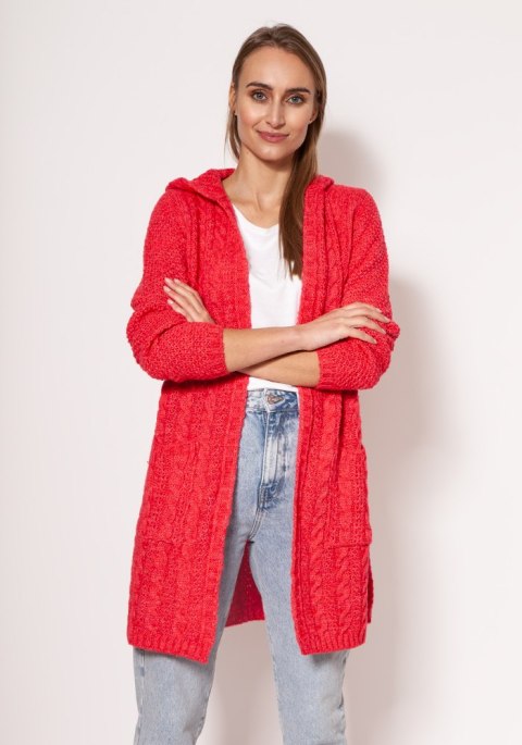 Sweter Kardigan Model PA019 Coral - MKM Sweter Kardigan Model PA019 Coral - MKM