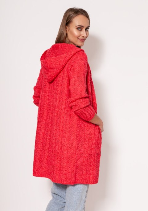 Sweter Kardigan Model PA019 Coral - MKM Sweter Kardigan Model PA019 Coral - MKM