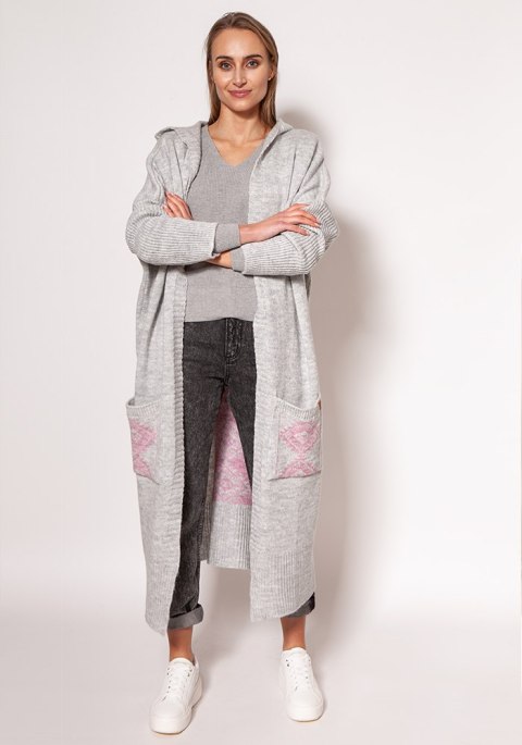 Sweter Kardigan Model PA020 Light Grey - MKM Sweter Kardigan Model PA020 Light Grey - MKM