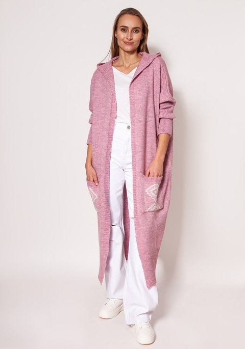 Sweter Kardigan Model PA020 Pink - MKM Sweter Kardigan Model PA020 Pink - MKM