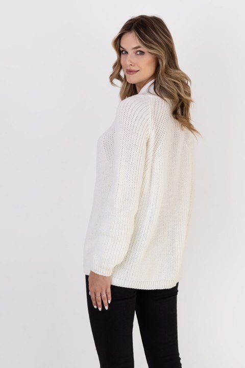 Sweter Kardigan Model SWE120 Ecru - MKM Sweter Kardigan Model SWE120 Ecru - MKM