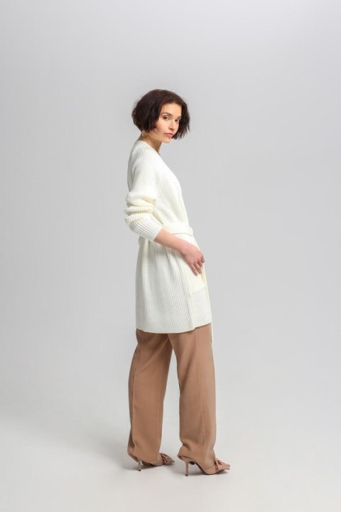 Sweter Kardigan Model SWE334 Ecru - MKM Sweter Kardigan Model SWE334 Ecru - MKM