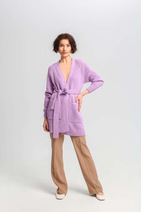 Sweter Kardigan Model SWE334 Lawenda - MKM Sweter Kardigan Model SWE334 Lawenda - MKM