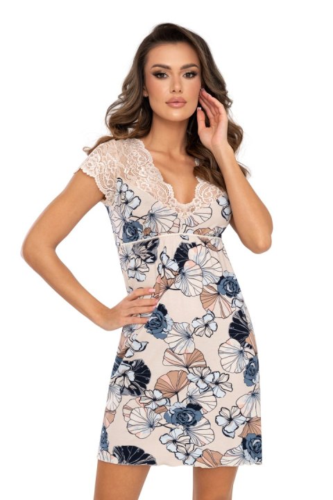Koszulka nocna Koszula Nocna Model Sofia Light Beige - Donna Koszulka nocna Koszula Nocna Model Sofia Light Beige - Donna