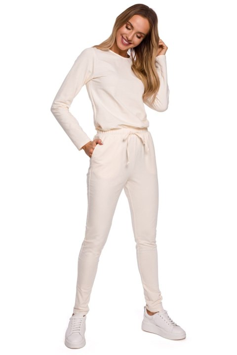 Kombinezon Damski Model MOE583 Śmietana - Moe Kombinezon Damski Model MOE583 Śmietana - Moe