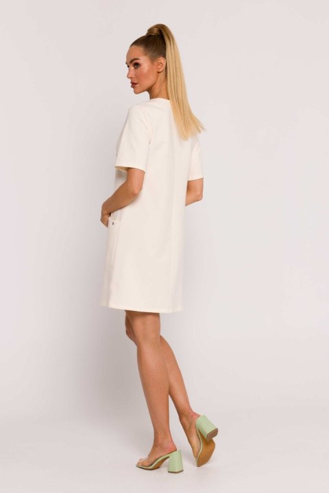 Sukienka Model MOE788 Śmietana - Moe Sukienka Model MOE788 Śmietana - Moe
