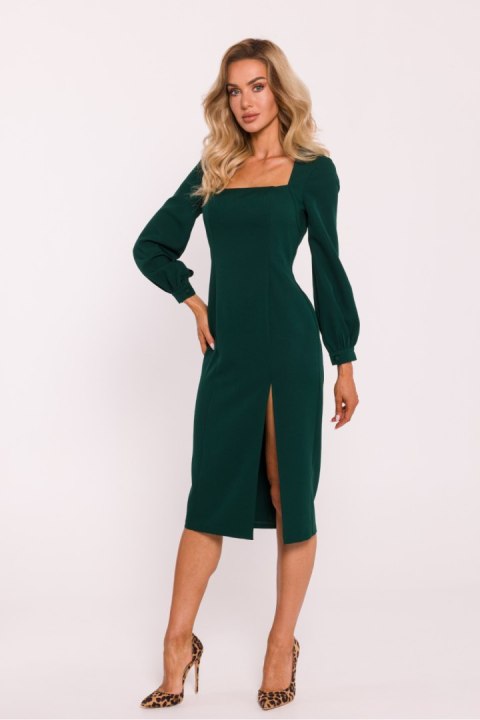 Sukienka Model MOE812 Bottle Green - Moe Sukienka Model MOE812 Bottle Green - Moe