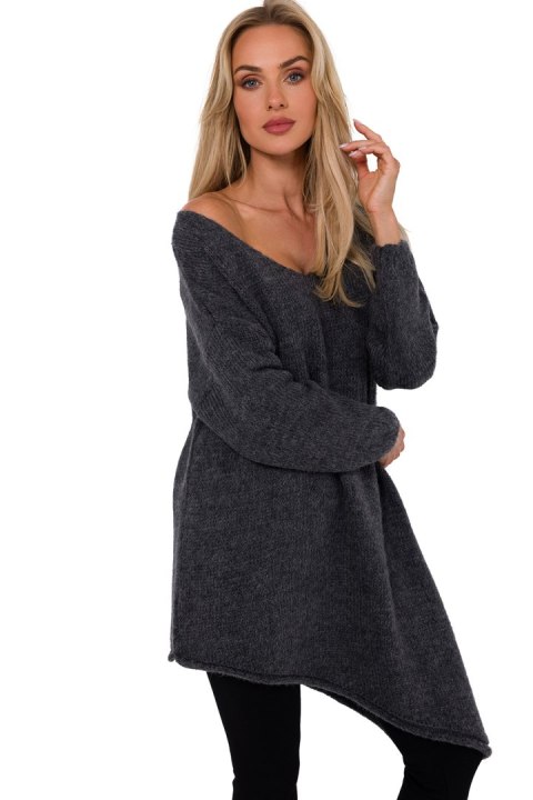 Sweter Damski Model MOE769 Grey - Moe Sweter Damski Model MOE769 Grey - Moe