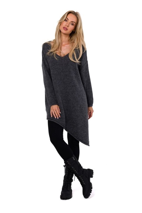 Sweter Damski Model MOE769 Grey - Moe Sweter Damski Model MOE769 Grey - Moe