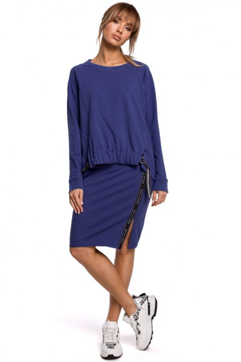 Bluza Damska Model MOE492 Indygo - Moe Bluza Damska Model MOE492 Indygo - Moe