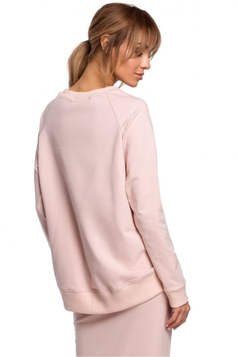 Bluza Damska Model MOE492 Pink - Moe Bluza Damska Model MOE492 Pink - Moe