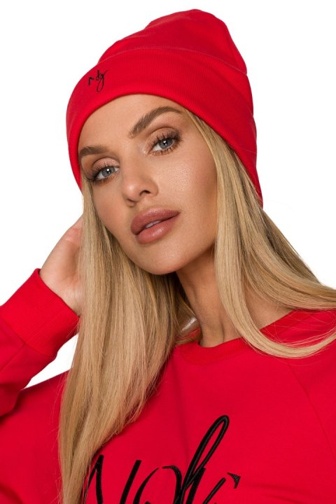 Czapka Damska Model MOE709 Red - Moe Czapka Damska Model MOE709 Red - Moe