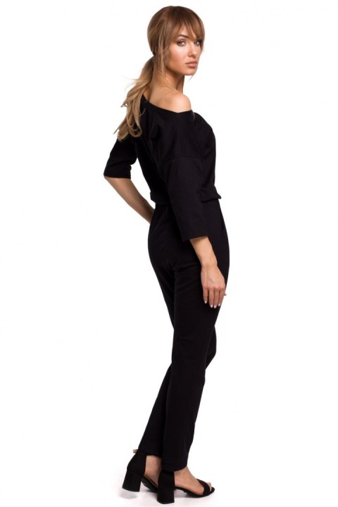 Kombinezon Damski Model MOE497 Black - Moe Kombinezon Damski Model MOE497 Black - Moe