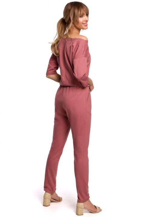 Kombinezon Damski Model MOE497 Pink India - Moe Kombinezon Damski Model MOE497 Pink India - Moe