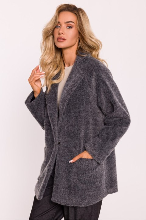 Płaszcz Damski Model MOE808 Grey - Moe Płaszcz Damski Model MOE808 Grey - Moe