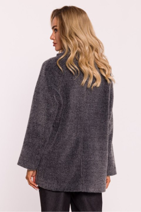 Płaszcz Damski Model MOE808 Grey - Moe Płaszcz Damski Model MOE808 Grey - Moe