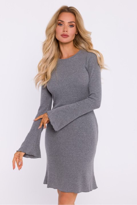 Sukienka Model MOE821 Grey Melange - Moe Sukienka Model MOE821 Grey Melange - Moe