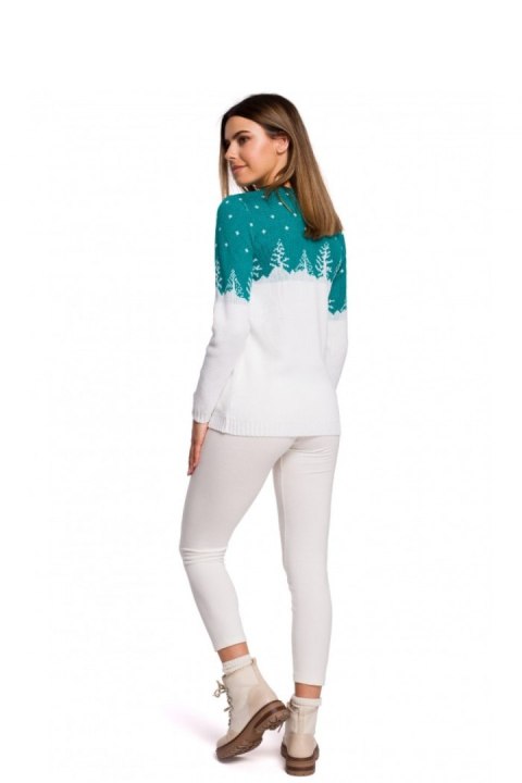 Sweter Damski Model MXS05 Szmaragd - Moe Sweter Damski Model MXS05 Szmaragd - Moe