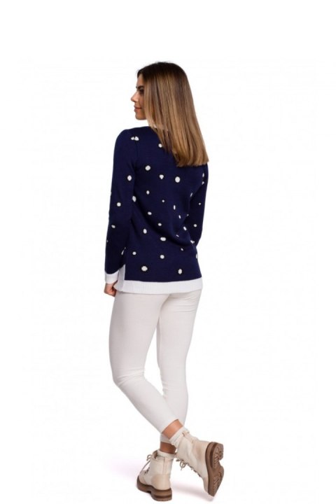 Sweter Damski Model MXS06 Navy - Moe Sweter Damski Model MXS06 Navy - Moe