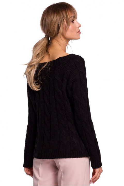 Sweter Damski Model MOE511 Black - Moe Sweter Damski Model MOE511 Black - Moe