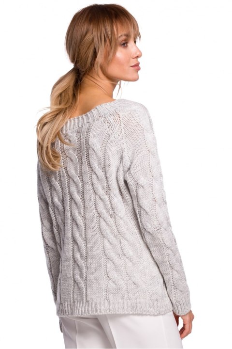 Sweter Damski Model MOE511 Grey - Moe Sweter Damski Model MOE511 Grey - Moe