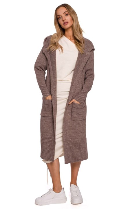Sweter Kardigan Model MOE596 Mocca - Moe Sweter Kardigan Model MOE596 Mocca - Moe