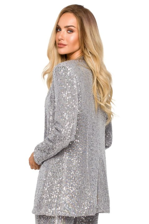 Marynarka Model MOE724 Silver - Moe Marynarka Model MOE724 Silver - Moe