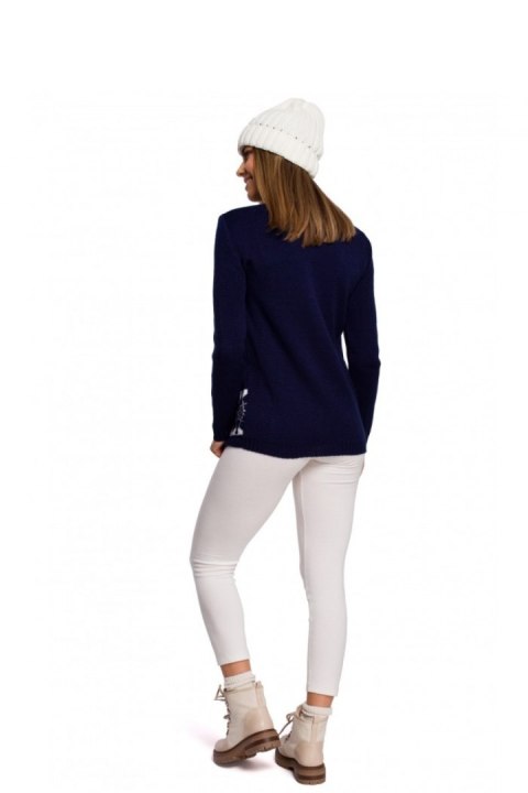 Sweter Damski Model MXS04 Navy - Moe Sweter Damski Model MXS04 Navy - Moe