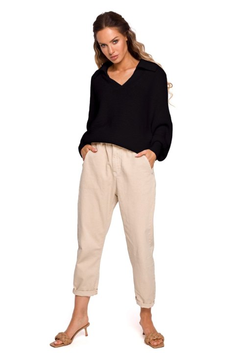 Sweter Damski Model MOE687 Black - Moe Sweter Damski Model MOE687 Black - Moe
